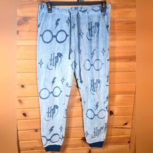 Wizarding World Of Harry Potter Pajama Pants Joggers Fleece Blue Womens Medium
